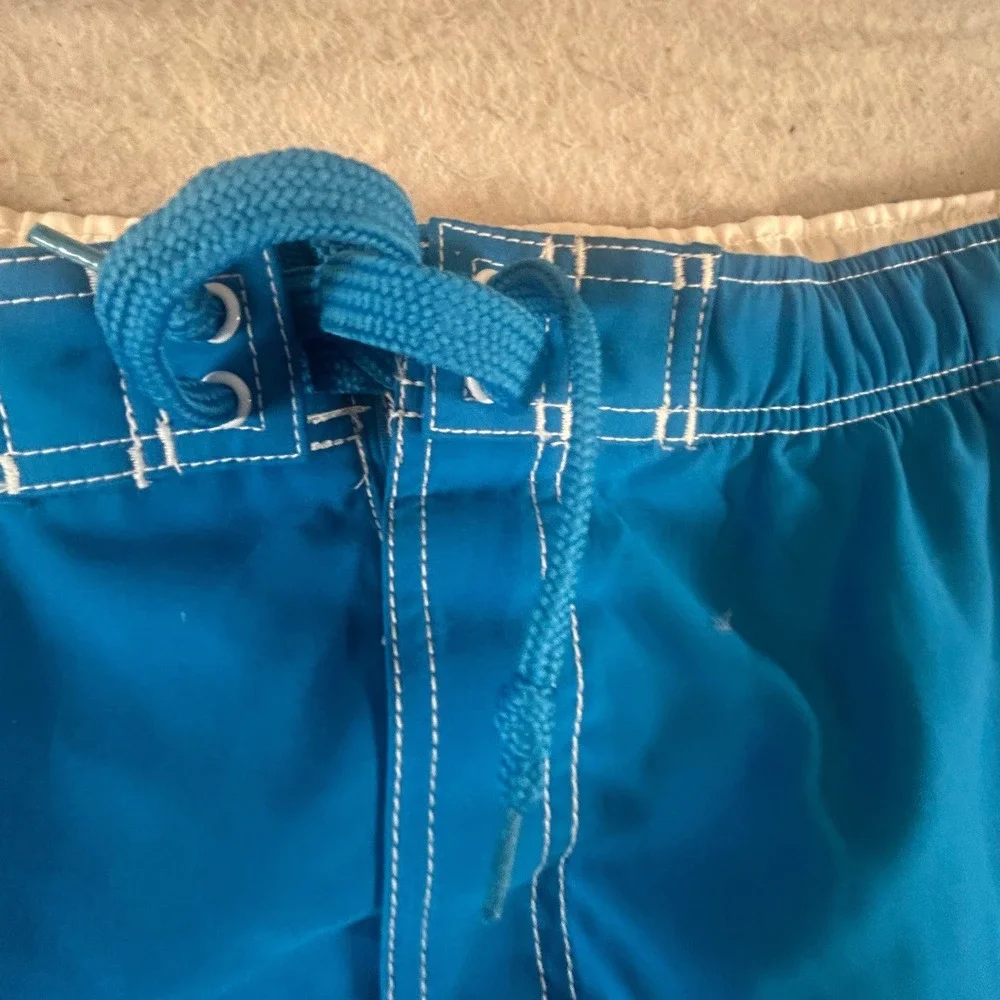 Joe Boxer‎ Mens Blue Cargo Swim Trunks White Stripe Mesh Lined Board Shorts 2XL